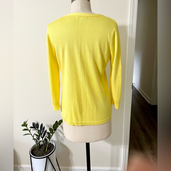 New York & Co Yellow Diamond Pattern Cardigan, M - Picture 3 of 3